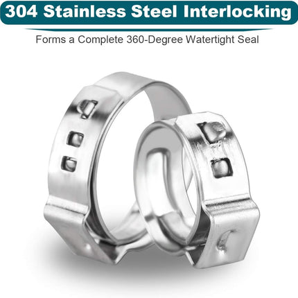 50 Pack 1/2 Inch PEX Cinch Clamps, Stainless Steel Rings Pinch Clamps for PEX Tubing Pipe Fitting Connections (1/2 Inch).