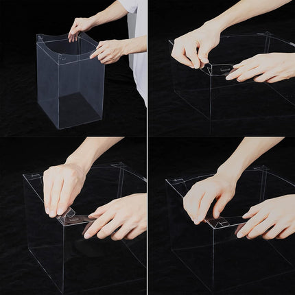 10 inch Clear cake Box, Large Transparent cake Box,tall cake boxes with Ribbon,10x10x9inch - Suitable for packing 8" or 10" cakes,Clear Gift Display Box for Carry Tall Layer Gift-6Pcs-White.