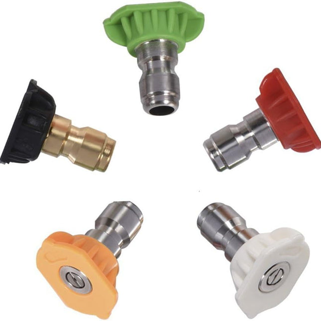 Pressure Washer Nozzle Tips Multiple Degrees, 1/4 INCH (2.5 GPM).