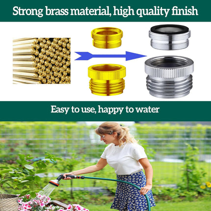 Faucet Adapter with Aerator, Sink Faucet to Garden Hose Adapter, Faucet Adapter to Garden Hose for Kitchen and Bathroom, hose attachment to sink，3/4" GHT Thread Chrome..