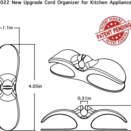 Cord Organizer for Kitchen Appliances - 3 PCS Stick On Cable Wrapper Holder Winder Keeper, Power Wire Management Wrap Hook Clip for Kitchenaid Mixer, Home Gadget Accessories.