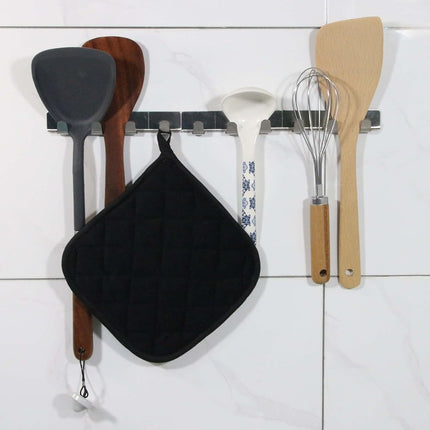 5 PCS Pot Holders for Kitchen, Cotton Potholers with Great Heat Resistance, Hot Pads, Trivets for Cooking and Baking Black.