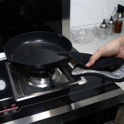 5 PCS Pot Holders for Kitchen, Cotton Potholers with Great Heat Resistance, Hot Pads, Trivets for Cooking and Baking Black.