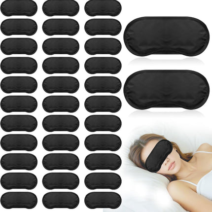 40 Pcs Eye Mask Sleep Masks Bulk Blindfolds for Team Building Party Games with Nose Pad and Adjustable Strap for Women Men 4 Layers Black Blindfold Sleeping Mask.