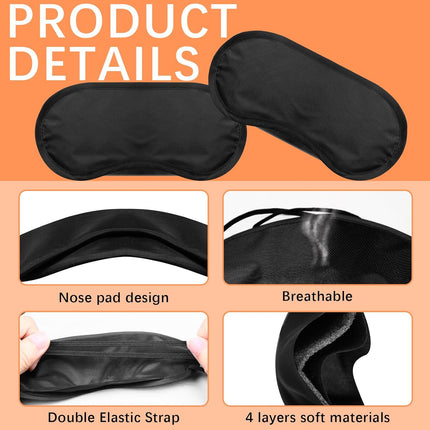 40 Pcs Eye Mask Sleep Masks Bulk Blindfolds for Team Building Party Games with Nose Pad and Adjustable Strap for Women Men 4 Layers Black Blindfold Sleeping Mask.