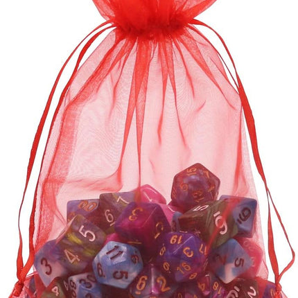 Organza Bags Red 100pcs, 5 x 7 inches Christmas Gift Drawstring Bags Mesh Jewelry Pouches for Wedding Party Favors.