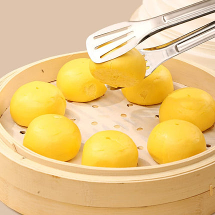 100 PCS Bamboo Steamer Liner, 10" Round Air Fryer Parchment Paper with Holes, White Anti-Stick Steamer Paper.