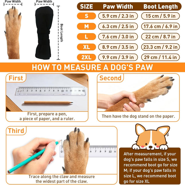 Dog Paw Wound Recovery Boot, Breathable Dog Bootie for Injured Paw, Anti-Slip Dog Shoe with Self-Adhesive Strap, Dog Paw Protector for Outdoor Walking & Keep Dogs from Licking Wounds (M).