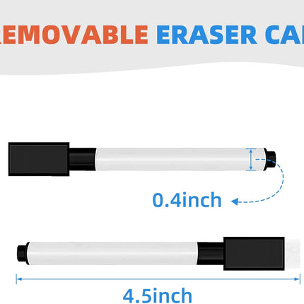 25 Pcs Black Magnetic Dry Erase Markers with Eraser Cap, White Board Mini Dry Erase Markers Bulk, Fine Point Tip Student White Board Markers for Teachers Office School Supplies.