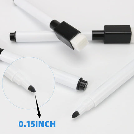 25 Pcs Black Magnetic Dry Erase Markers with Eraser Cap, White Board Mini Dry Erase Markers Bulk, Fine Point Tip Student White Board Markers for Teachers Office School Supplies.