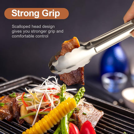 6 Pack Serving Tongs Kitchen Tongs, Buffet Tongs, Stainless Steel Food Tong Serving Tong, small tongs.