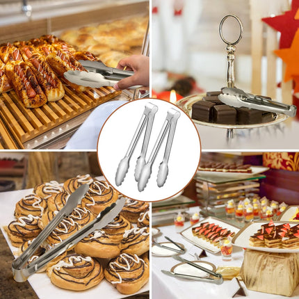 6 Pack Serving Tongs Kitchen Tongs, Buffet Tongs, Stainless Steel Food Tong Serving Tong, small tongs.