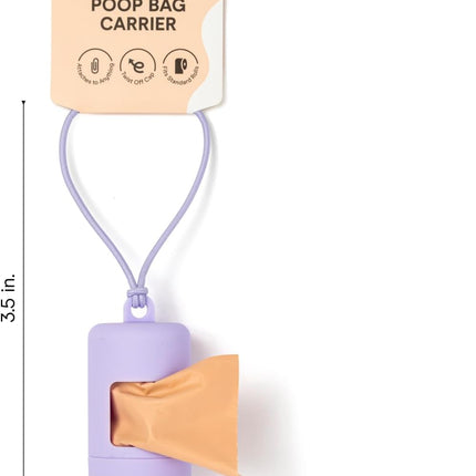 Dog Poop Bag Holder and Dispenser with Leash Attachment, Leak Proof, Easy Twist Top for Refills, Includes 1 Roll Poop Bags, Navy.