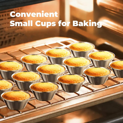 [12 Pack] 1.5 oz Stainless Steel Dipping Sauce Cups, Reusable Metal Ramekins, Commercial Grade Condiment Bowls, Individual Portion Cups, Small Round Au Jus for Home, Restaurant.