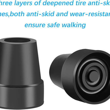 4Pcs Cane Tips 3/4 Inch Heavy Duty Rubber Cane Tips, Anti Slip Replacement Rubber Tips for Canes, Walking Sticks.