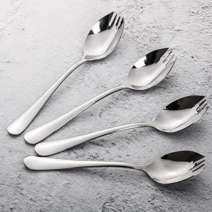 Sporks, 8-Pack Food-grade Stainless Steel Sporks, 7.4 Inches Long Handle Salad Forks For Dessert, Ice Cream, Salad, Soup, Noodle, Spaghetti, Dishwasher Safe.