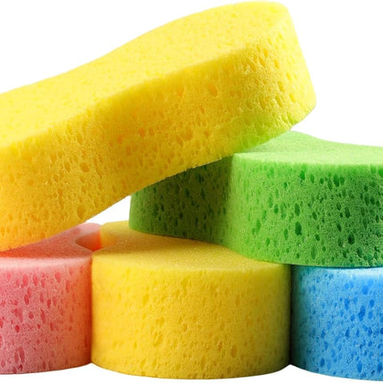 5-Pack Car Wash Sponges, 9.1" x 4.3" x 2.4" Large Sponges, Extra Thick Foam Kit for All-Purpose Cleaning, Ideal Washing Sponges for Kitchen, Bathroom, Household.