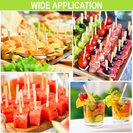 400 Bamboo Appetizer Forks, 3.5 Inch Mini Bamboo Forks for Charcuterie Boards Accessories, Fancy Toothpicks for Appetizers, Disposable Wooden Cocktail Fork, Small Fruit Food Picks for Party Supplies.