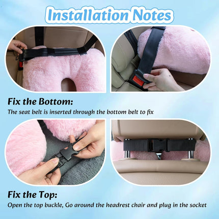 Travel Pillow, Car Pillow for Kids & Adults - Ergonomic Travel Pillows Sleeping Aid for Neck & Body Support, Car Travel Essentials Pillow on Road Trips-Pink.