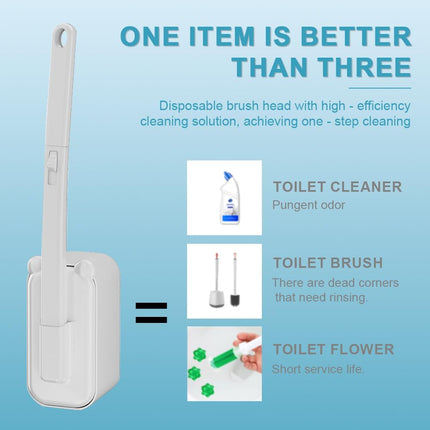 Disposable Toilet Brush with 48 Refills,Toilet Cleaning Supplies,Toilet Wand Brush Starter Kit,Wall Mounted Toilet Bowl Cleaner Brush with Holder for Bathroom Deep Cleaning & Hygiene (White).