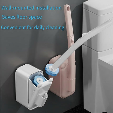 Disposable Toilet Brush with 48 Refills,Toilet Cleaning Supplies,Toilet Wand Brush Starter Kit,Wall Mounted Toilet Bowl Cleaner Brush with Holder for Bathroom Deep Cleaning & Hygiene (White).