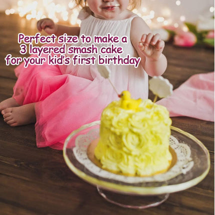 4 Inch Small Cake Pan Set of 3, Stainless Steel Mini Round Smash Cake Baking Pans, Non-Toxic & Healthy, Mirror Finish & Dishwasher Safe.