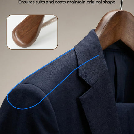 Premium Wooden Hangers 6-Pack – Wide Shoulder Non-Slip Design for Coats, Jackets & Suits | 360° Rotating Closet Organizers | Durable & Space-Saving (Vintage Wood).