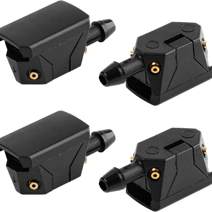 4 PCS Front Windshield Washer Nozzles, 4 Holes Car Windshield Washer Wiper Arm Sprayer, Auto Left Right Windshield Washer Squirter Nozzle Replacement, Universal Vehicle Accessories (4 PCS).