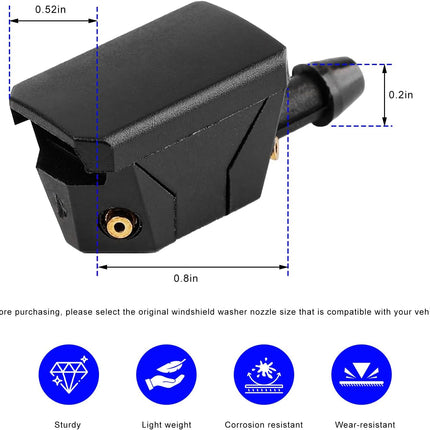 4 PCS Front Windshield Washer Nozzles, 4 Holes Car Windshield Washer Wiper Arm Sprayer, Auto Left Right Windshield Washer Squirter Nozzle Replacement, Universal Vehicle Accessories (4 PCS).
