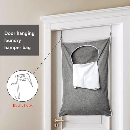 XL Hanging Laundry Hamper, Extra Large Tear-resistance Door Hamper with 2 Types Hooks for Dirty Clothes, Save Bathroom Space Hanging Laundry Bag (36.5x 22 Inch,Grey).
