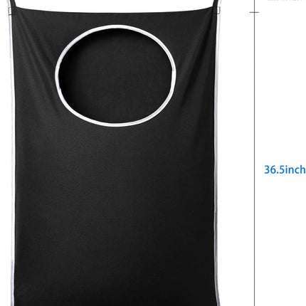 2 Pack XL Hanging Laundry Hamper, Extra Large Tear-Resistant Door Organizer with 2 Hook Types, Space-Saving Laundry Bag (36.5" x 22", Black).