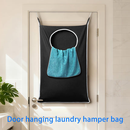 2 Pack XL Hanging Laundry Hamper, Extra Large Tear-Resistant Door Organizer with 2 Hook Types, Space-Saving Laundry Bag (36.5" x 22", Black).