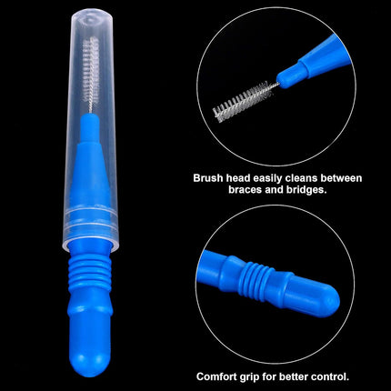 100 Pcs Braces Dental Brush Flosser for Cleaner Interdental Brush Toothpick Tooth Flossing Head Oral Dental Toothpick Cleaners Cleaning Tool(Red and Blue).