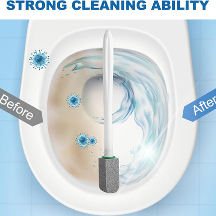 Pumice Stone Toilet Bowl Cleaner with Handle, 1 Wand + 6 Pumice Stones, Clean Hard Water Stains and Rust, Suitable for Toilets, Sinks, and Grills.