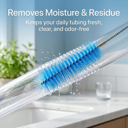 67" Flexible Drain Brush Set, Double Ended Long Hose Pipe Cleaner with 2 Pcs 8.2" Straw Cleaning Brushes, Nylon Tube Cleaner Tool for Refrigerator Defrost, Aquarium Filter, Sink Drain.