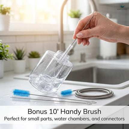 67" Flexible Drain Brush Set, Double Ended Long Hose Pipe Cleaner with 2 Pcs 8.2" Straw Cleaning Brushes, Nylon Tube Cleaner Tool for Refrigerator Defrost, Aquarium Filter, Sink Drain.