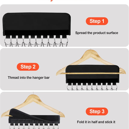 Hat Rack for Baseball Caps Hat Organizer Holder for Hanger & Room Closet Display, 2Pack 10 Hat Storage Clips for Hang Ball Caps Beanie, for Men Gift, Not Including Hangers & Hats (2PC Black).