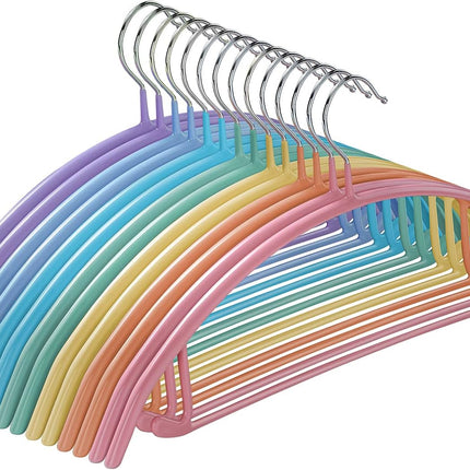 Clothes Hanger 14 Pack, Sweater Hangers No Shoulder Bump, 16.5 inch Wide Heavy Duty Coat Hangers for Closet, Non Slip PVC-Coating Metal Hangers for Sweaters,Suits,Dresses,Jackets,Pants,Shirt.