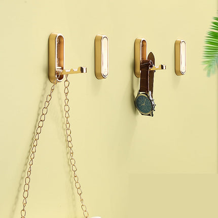 4PCS Folding Coat Hooks, Heavy Duty Wall Hooks Made of Zinc Alloy, Foldable Gold Wall Hooks for Hanging Coats, Scarves, Hats, Bathrobes, Keys, Bags (Gold).