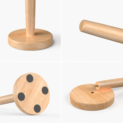 Wooden Paper Towel Holder Stand - Kitchen Paper Hanger Rack Bathroom Towel Roll Stand Organizer Simply Standing Countertop Paper Roll Holder, WPTH.