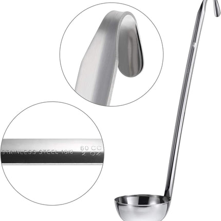 Stainless Steel Ladle Soup Handle Ladle with Pouring Rim for Kitchen Cooking Soup Sauce.