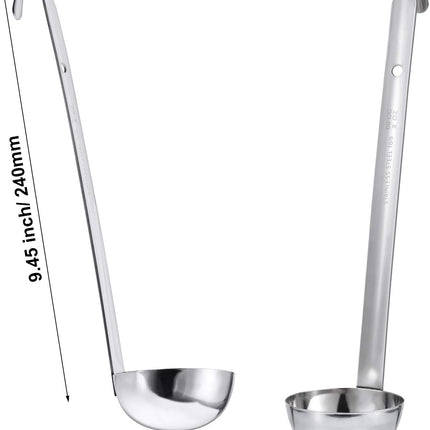 Stainless Steel Ladle Soup Handle Ladle with Pouring Rim for Kitchen Cooking Soup Sauce.