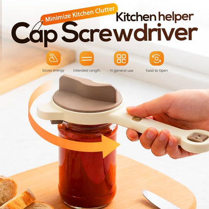 2026 New 4-in-1 Jar Opener - Adjustable Stainless Steel Lid Remover for Seniors & Arthritis Sufferers, Fits Kitchen Jars, Bottles & Cans (1PC).
