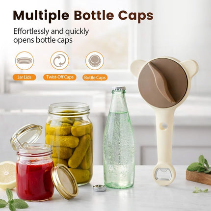2026 New 4-in-1 Jar Opener - Adjustable Stainless Steel Lid Remover for Seniors & Arthritis Sufferers, Fits Kitchen Jars, Bottles & Cans (1PC).