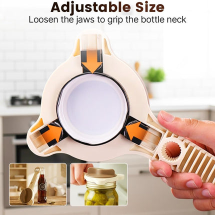 2026 New 4-in-1 Jar Opener - Adjustable Stainless Steel Lid Remover for Seniors & Arthritis Sufferers, Fits Kitchen Jars, Bottles & Cans (1PC).
