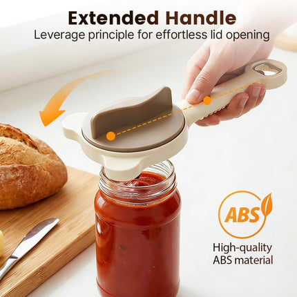 2026 New 4-in-1 Jar Opener - Adjustable Stainless Steel Lid Remover for Seniors & Arthritis Sufferers, Fits Kitchen Jars, Bottles & Cans (1PC).