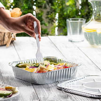 [25 Sets 8-Inch Square Foil Pans with Lids - Disposable Food Containers, Aluminum Foil Pans For Baking, Cooking, Storing and Preparing Food (Formerly Comfy Package).