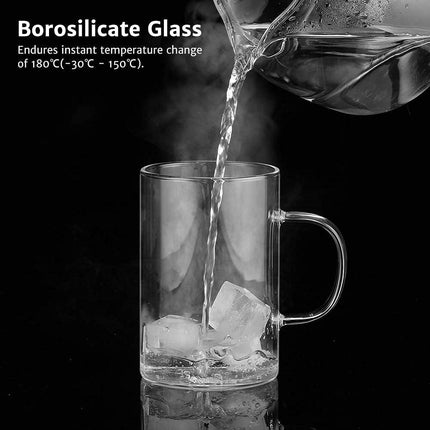 16.9 Oz Borosilicate Glass Tea Mug Cup Tea Glasses with Stainless Steel Infuser & Lid, Loose Leaf Glass Tea Cup Teacup 430mL(Use Capacity).