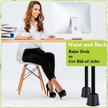 4 Pack Furniture Risers 4 Inch, Bed Risers Heavy Duty for Table Desk Couch Chair Sofa Cabinet Bed Frame Dorm, Round Table Leg Risers Lift Height 3.4", Black.