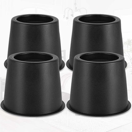 4 Pack Furniture Risers 4 Inch, Bed Risers Heavy Duty for Table Desk Couch Chair Sofa Cabinet Bed Frame Dorm, Round Table Leg Risers Lift Height 3.4", Black.